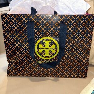 NEW Tory Burch Gift Bag With Handles Paper Bag Wrap Decor Size Small